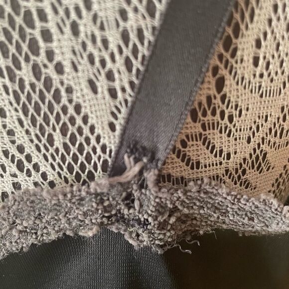 VINTAGE Lace Trim Nylon Slip Dress Gray - Picture 5 of 8